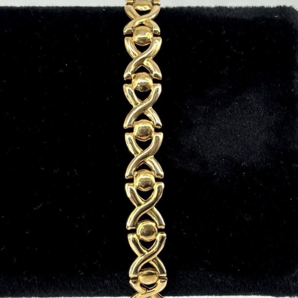 14K Solid Yellow Gold Italian Link Bracelet – Authentic & Elegant